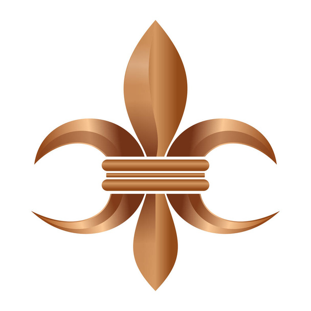 Золотой флер-де-лис или цветок-де-люс
 - Вектор,изображение