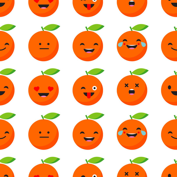 Seamless background with Cheerful Oranges. Cute cartoon. Vector illustration. Textile rapport. - ベクター画像