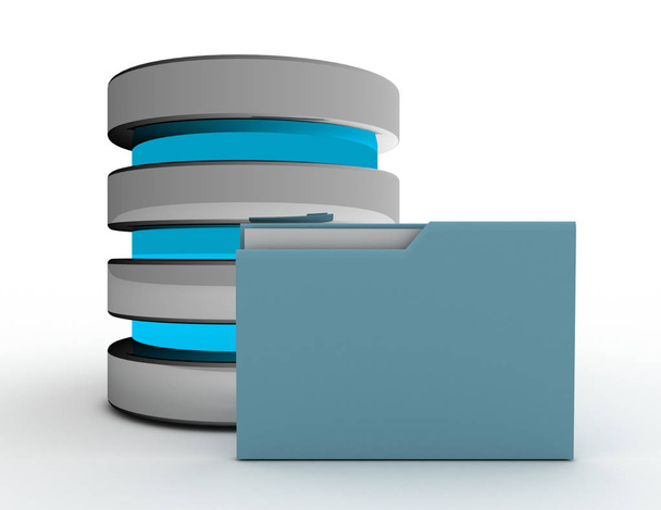 Database storage concept. 3d rendered illustration - Photo, Image