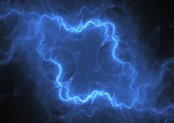 Sininen plasma salama, sähkö myrsky abstrakti
 - Valokuva, kuva