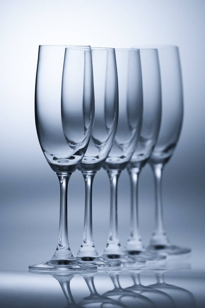 empty vine glasses on white background - Foto, immagini