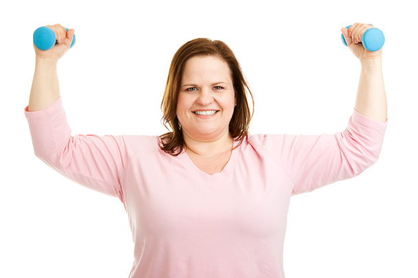 Healthy Plus Size Woman Works Out - Photo, image