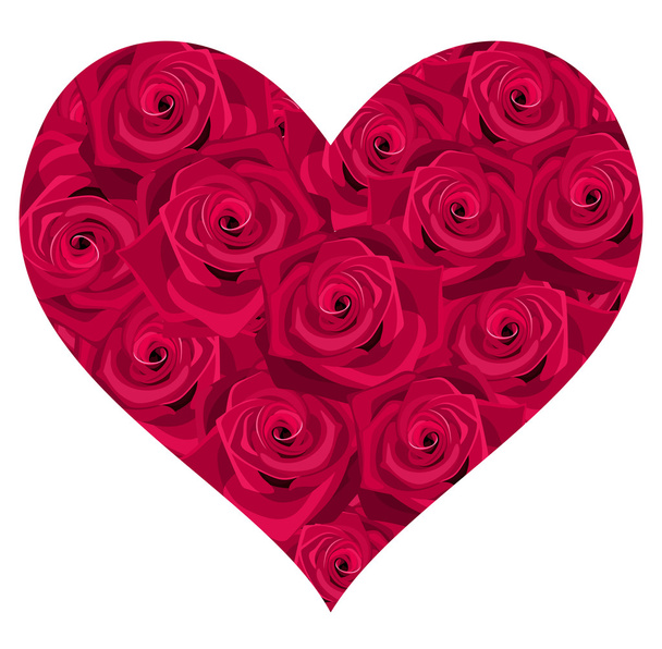 Heart of red roses. Vector illustration. - Vector, Image
