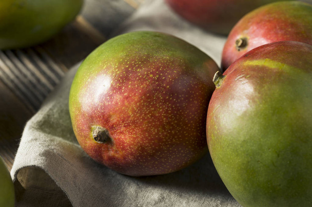 Raw Red Green Organic Mango Fruit - Valokuva, kuva
