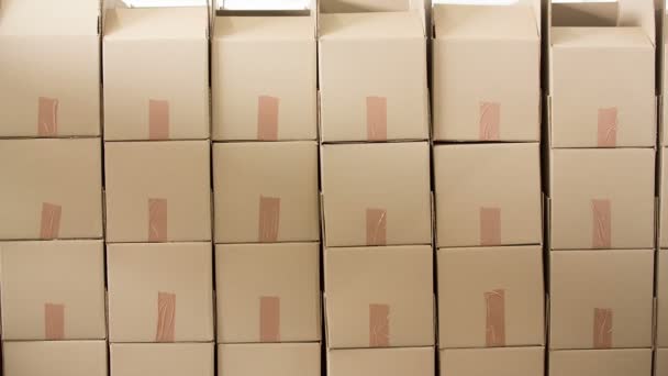 stack of cardboard boxes - Footage, Video