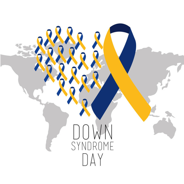 down syndrome day world map international campaign - Vector, Image