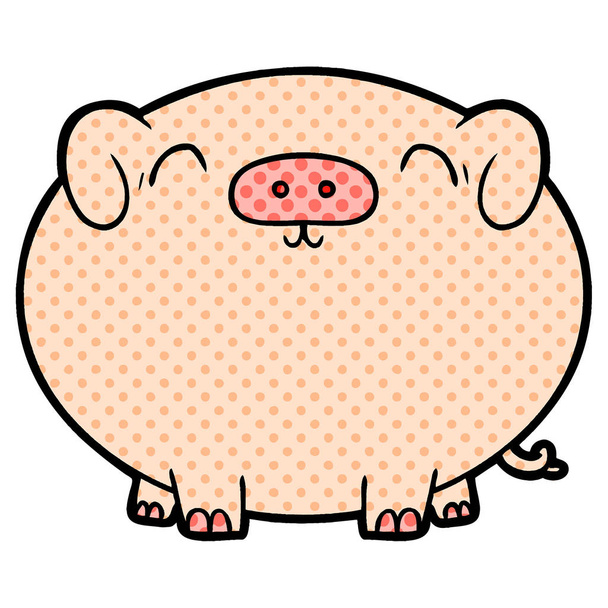 vector illustration of cartoon pig - Vecteur, image