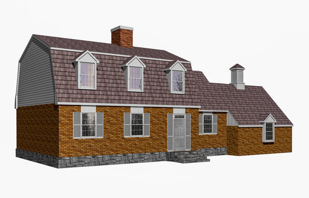 ilustração da casa 3D em um fundo branco
 - Foto, Imagem