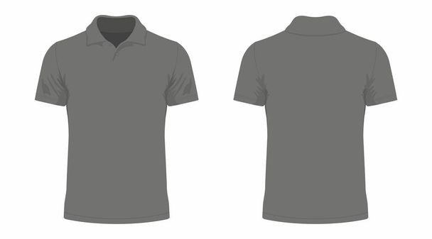 Voor- en achterkant uitzicht op mannen zwart t-shirt op witte achtergrond - Vector, afbeelding
