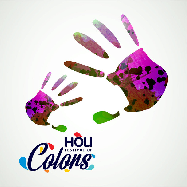happy holi festival. creative typography and sample text  - Vector, Image