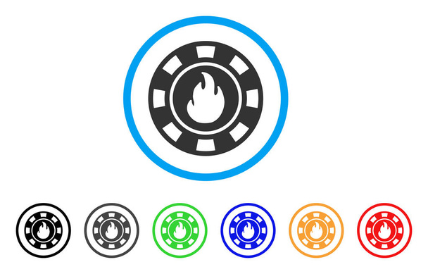 Flame Casino Chip Vector Icon - Vector, afbeelding
