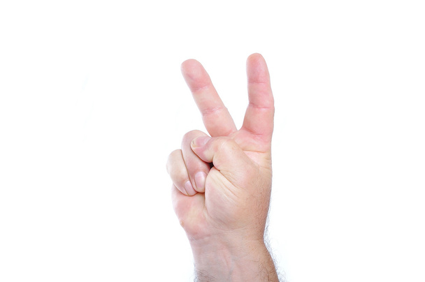A male fist on white isolated background - Photo, Image