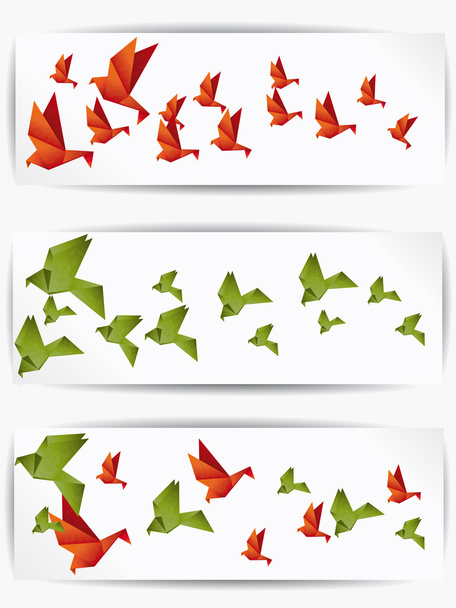 Origami japán papír repülő madár - Vektor, kép