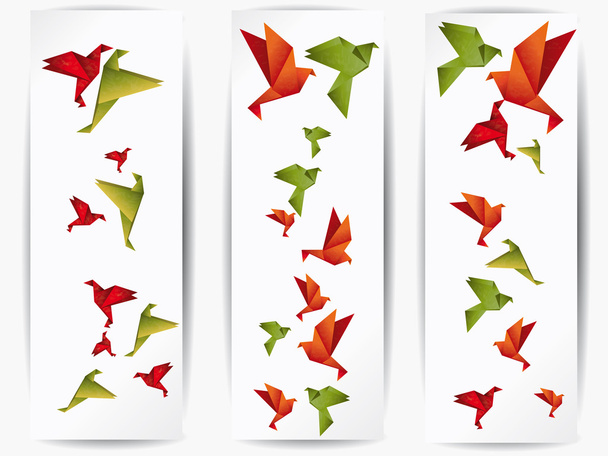 Origami japão papel voador pássaro
 - Vetor, Imagem