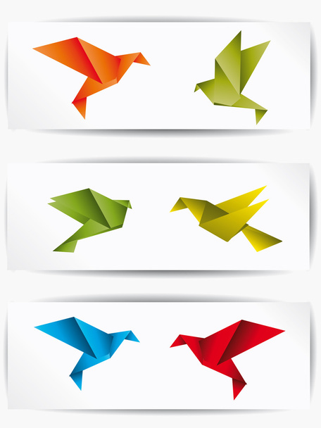 Origami japan papier vliegende vogel - Vector, afbeelding
