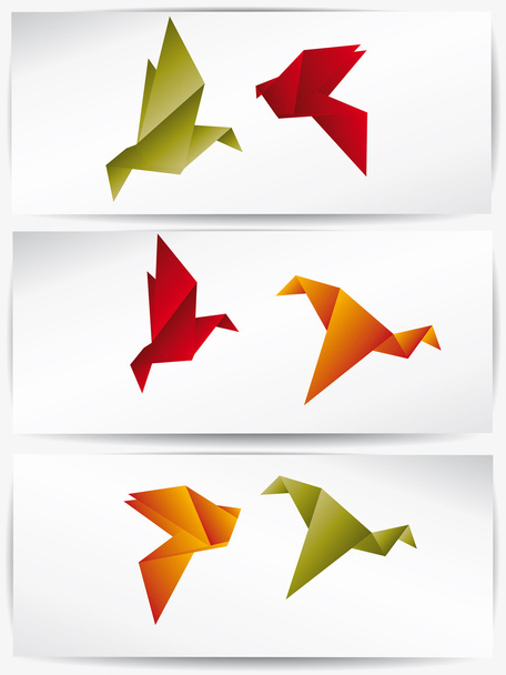 πετώντας πουλί χαρτιού origami Ιαπωνία - Διάνυσμα, εικόνα