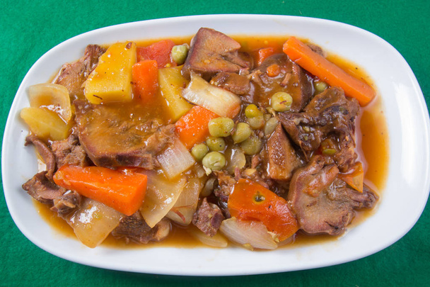 Pork tongue stew on the plate - Photo, Image
