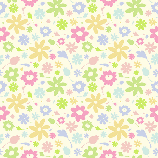 Cute seamless floral pattern - Vektör, Görsel