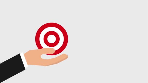 bullseye or target and arrow hitting icons - Footage, Video