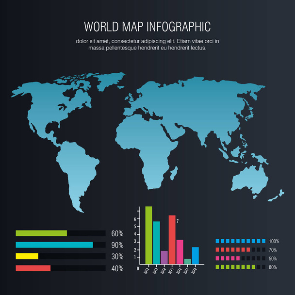 world planet infographic icons - Vector, Imagen