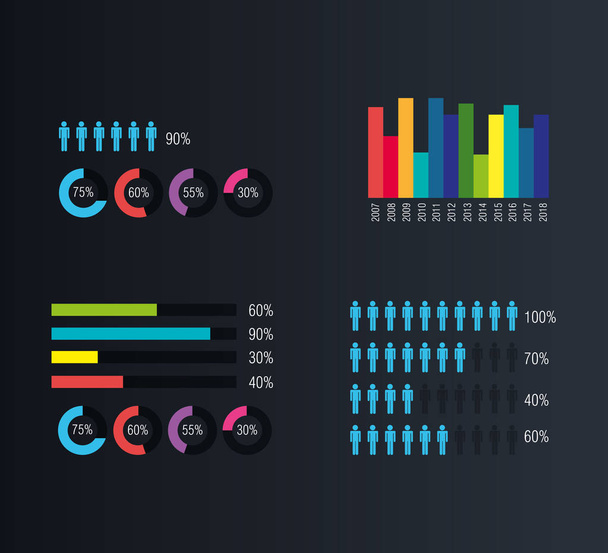 Lidé silueta infografika ikona - Vektor, obrázek
