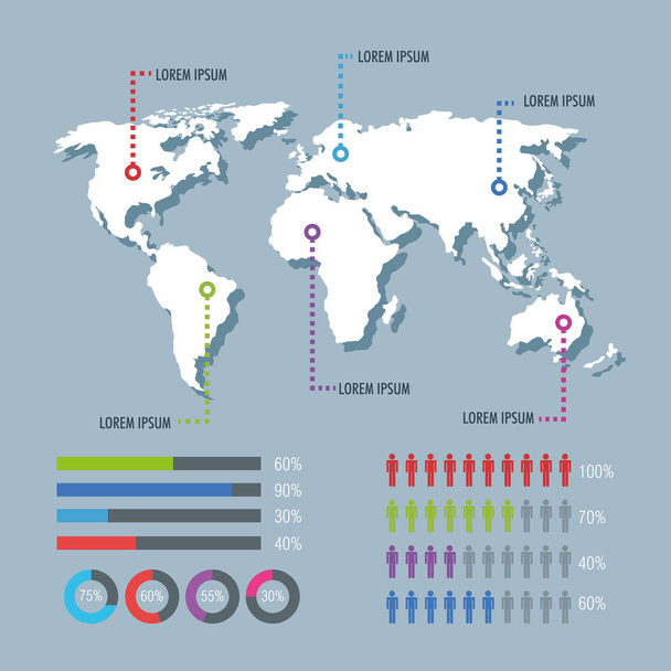 maailman planeetta infografiset kuvakkeet
 - Vektori, kuva