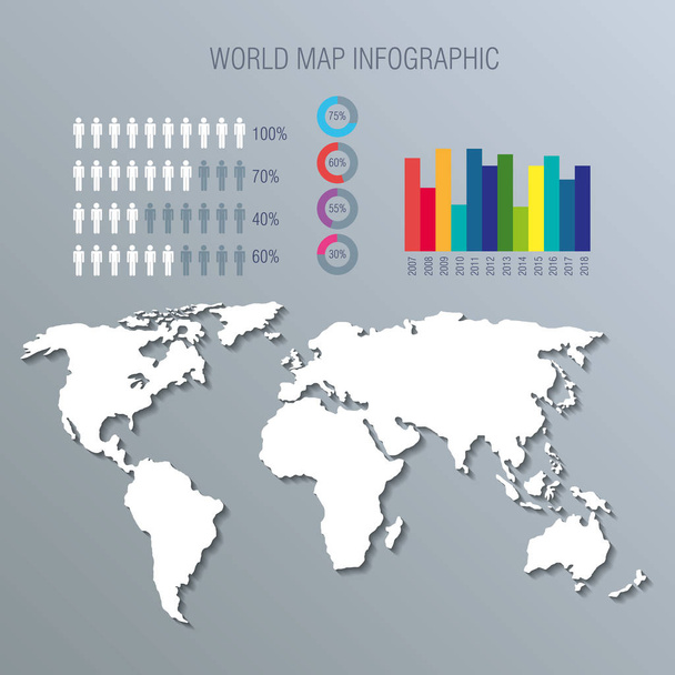 világ bolygó infographic ikonok - Vektor, kép
