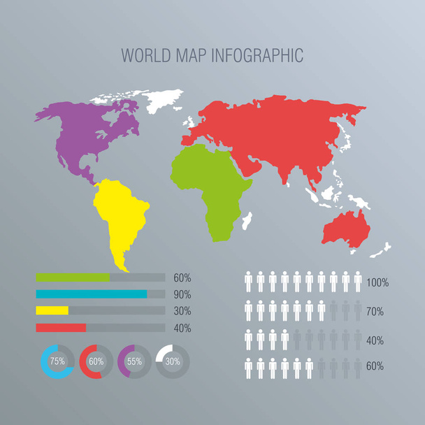 world planet infographic icons - ベクター画像