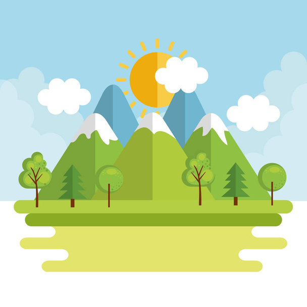 seasonal weather landscape icon - Vector, afbeelding