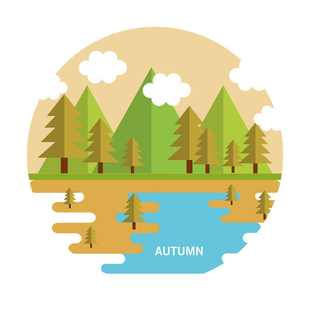 seasonal weather landscape icon - Вектор,изображение