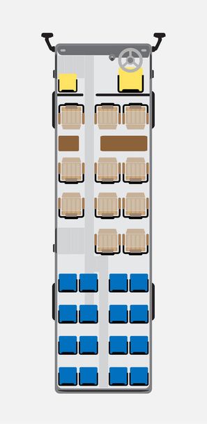 Εμπρός και μεσαία πόρτα Bus κάθισμα Χάρτης  - Διάνυσμα, εικόνα