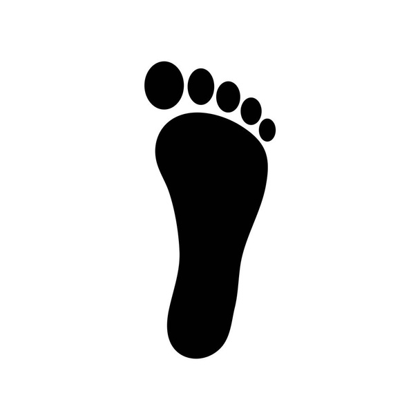 Emberi lépteket ikonra. Vektor lábnyom. Fekete sziluettje. Lapos stílusú - Vektor, kép