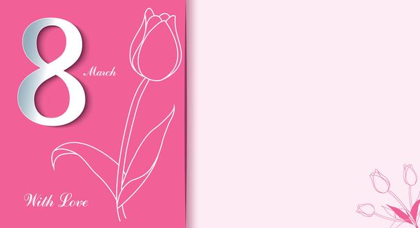 8 March. Happy Women's Day. Trendy Mother's Day. Greeting card  - Vector, Image