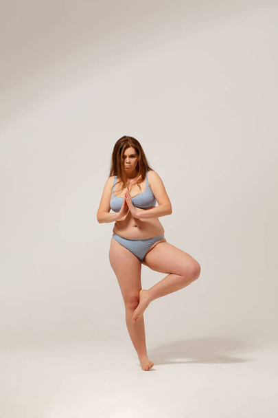 Plus size fashion model in underwear - Photo, Image