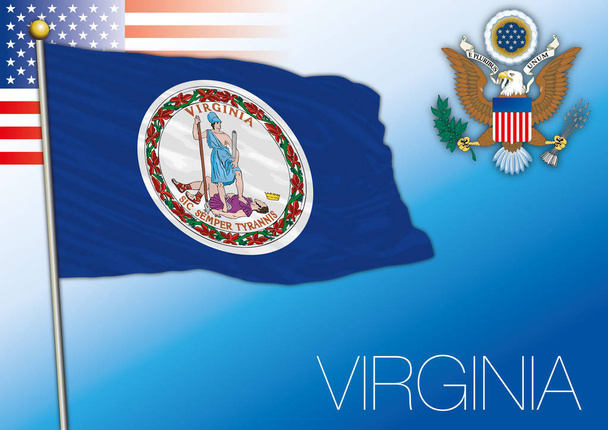 アメリカ合衆国のバージニア州連邦状態フラグ - ベクター画像