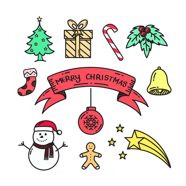 Christmas hand drawn doodle element vector illustration. - Vector, Image