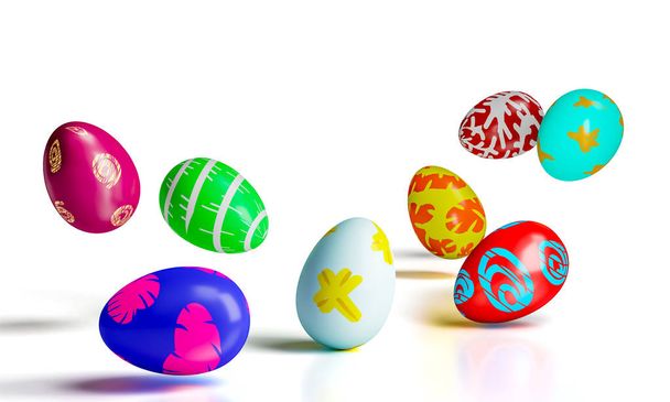 kleurrijke 3d eieren - Foto, afbeelding