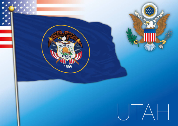 Utah federal state flag, United States - Vector, Image