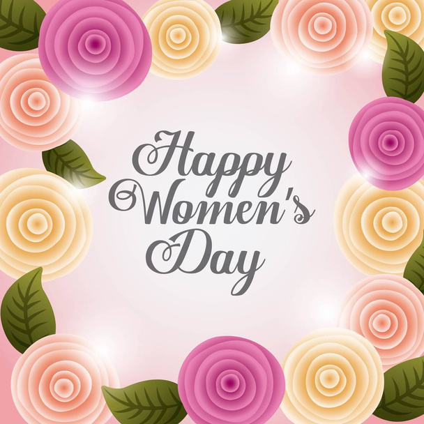 happy womens day poster decoration - Vector, Image