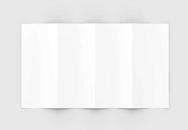Four folded - 4-Fold - vertical brochure mock-up isolated on sof - Photo, Image