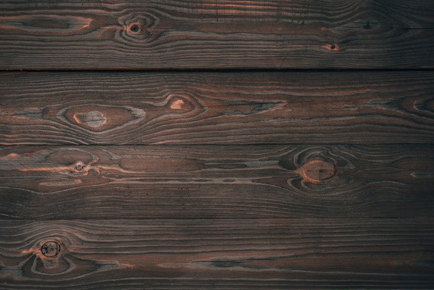 top view of dark wooden planks, wooden background  - Photo, Image