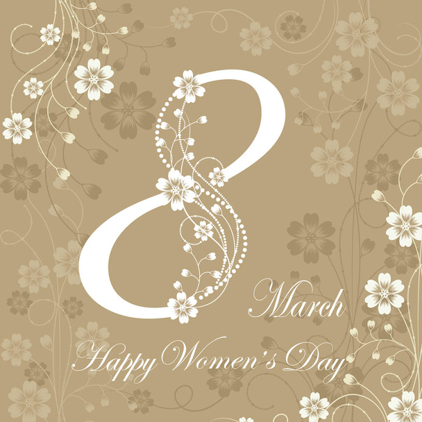 Womens day greeting card. - Vector, Imagen