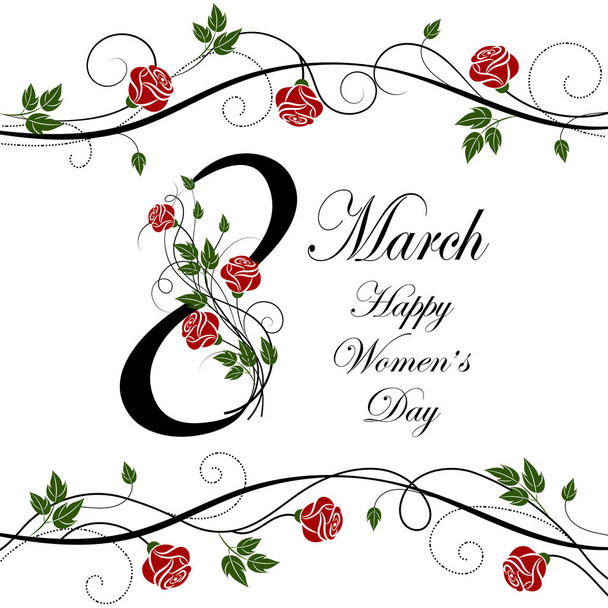 Womens day greeting card. - Vector, Imagen