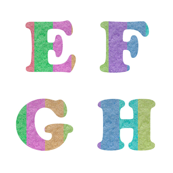Letter alphabet by colorful paper reused - Foto, Imagem
