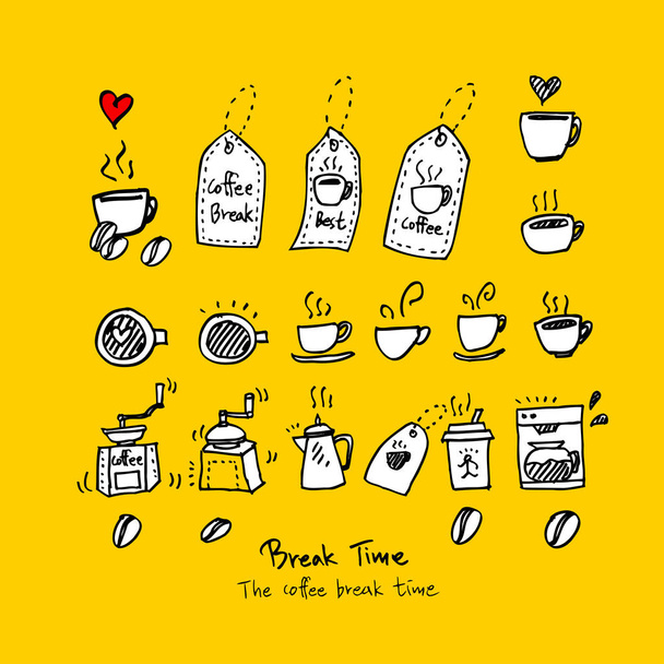 ilustração cartaz café desenhado à mão - vetor
 - Vetor, Imagem