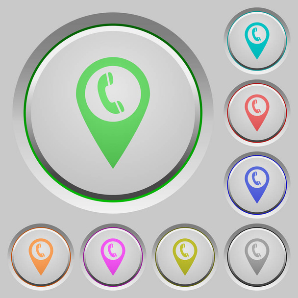 Call box GPS map location push buttons - Διάνυσμα, εικόνα