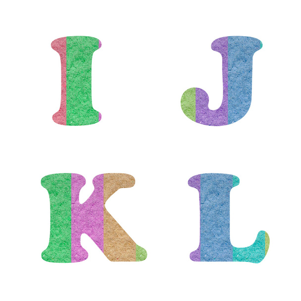letter alphabet by colorful paper reused - Zdjęcie, obraz