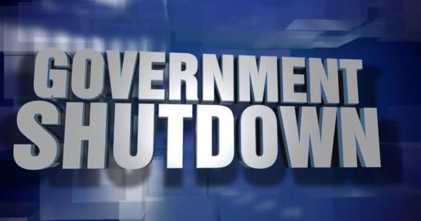 A blue dynamic 3D Government Shutdown transition and title page animation. 5 and 2 second options included with optional luma matte for both.  - Footage, Video