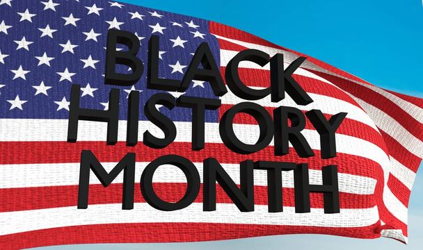 Black History Month amerikai zászló alatt  - Fotó, kép
