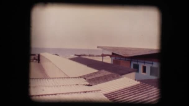 Téli üres tengerparti üdülőhely Vintage 8 mm. - Felvétel, videó